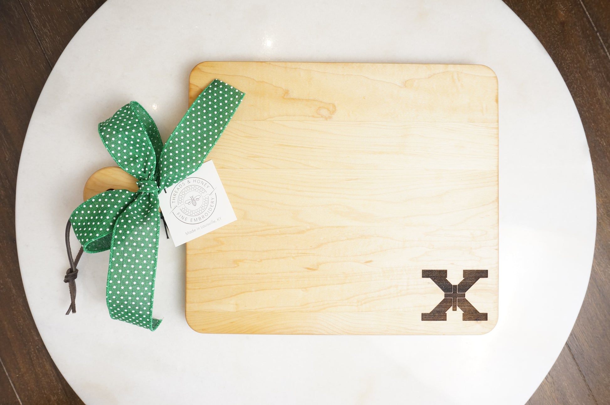 St. X with Custom Cutting Board, Towel & Linen Cocktail Napkin Gift Set