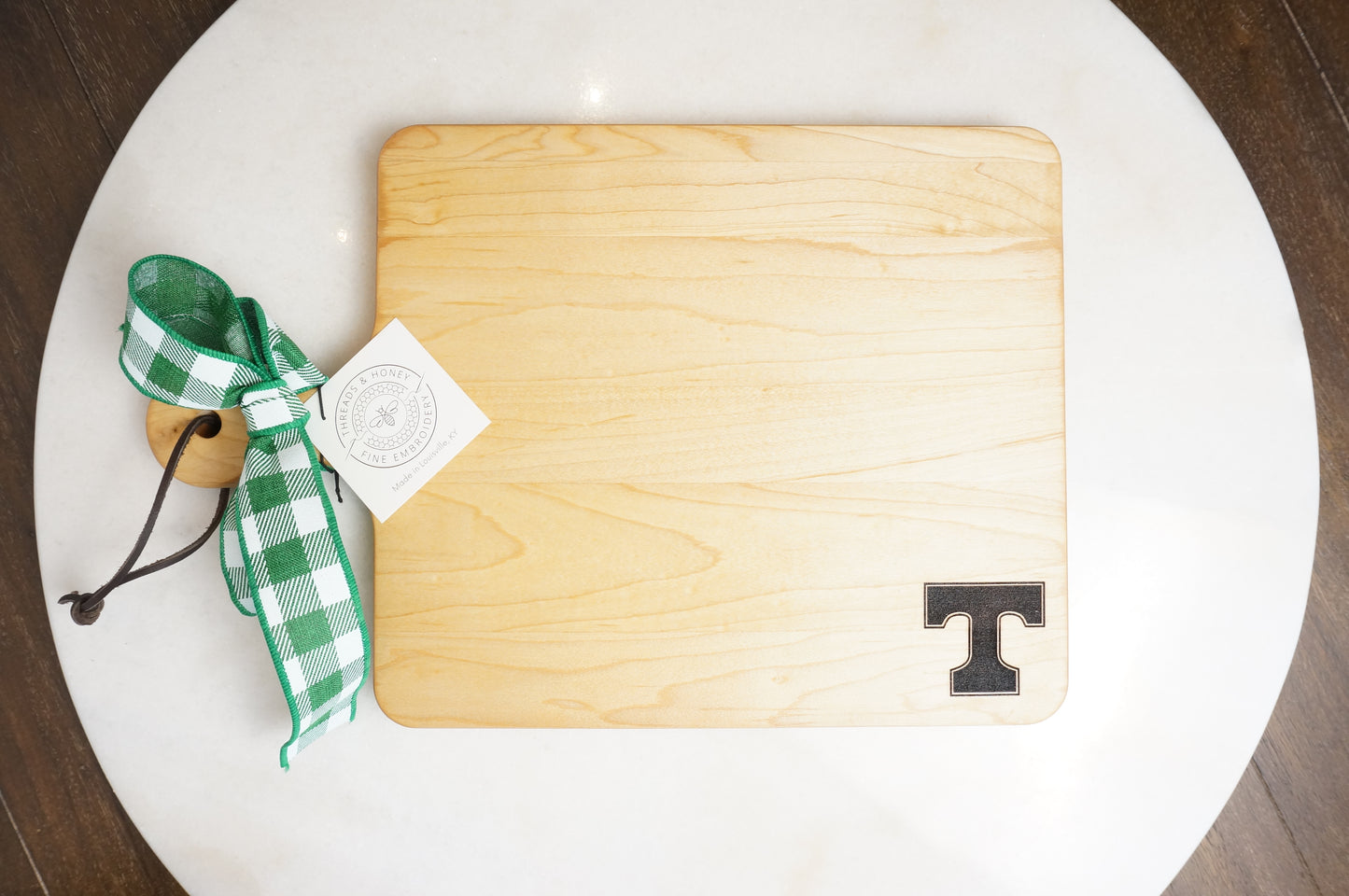 Trinity with Custom Cutting Board, Towel & Linen Cocktail Napkin Gift Set