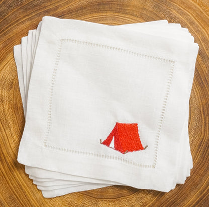 Custom Embroidered Cocktail Napkins with Text, Design or Logo