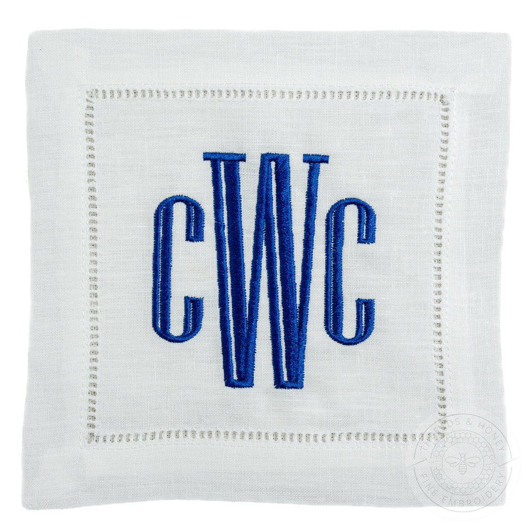 Custom Embroidered Cocktail Napkins Threads & Honey