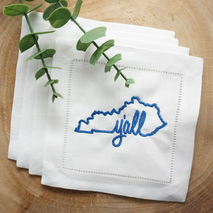 Kentucky Embroidered Cocktail Napkins