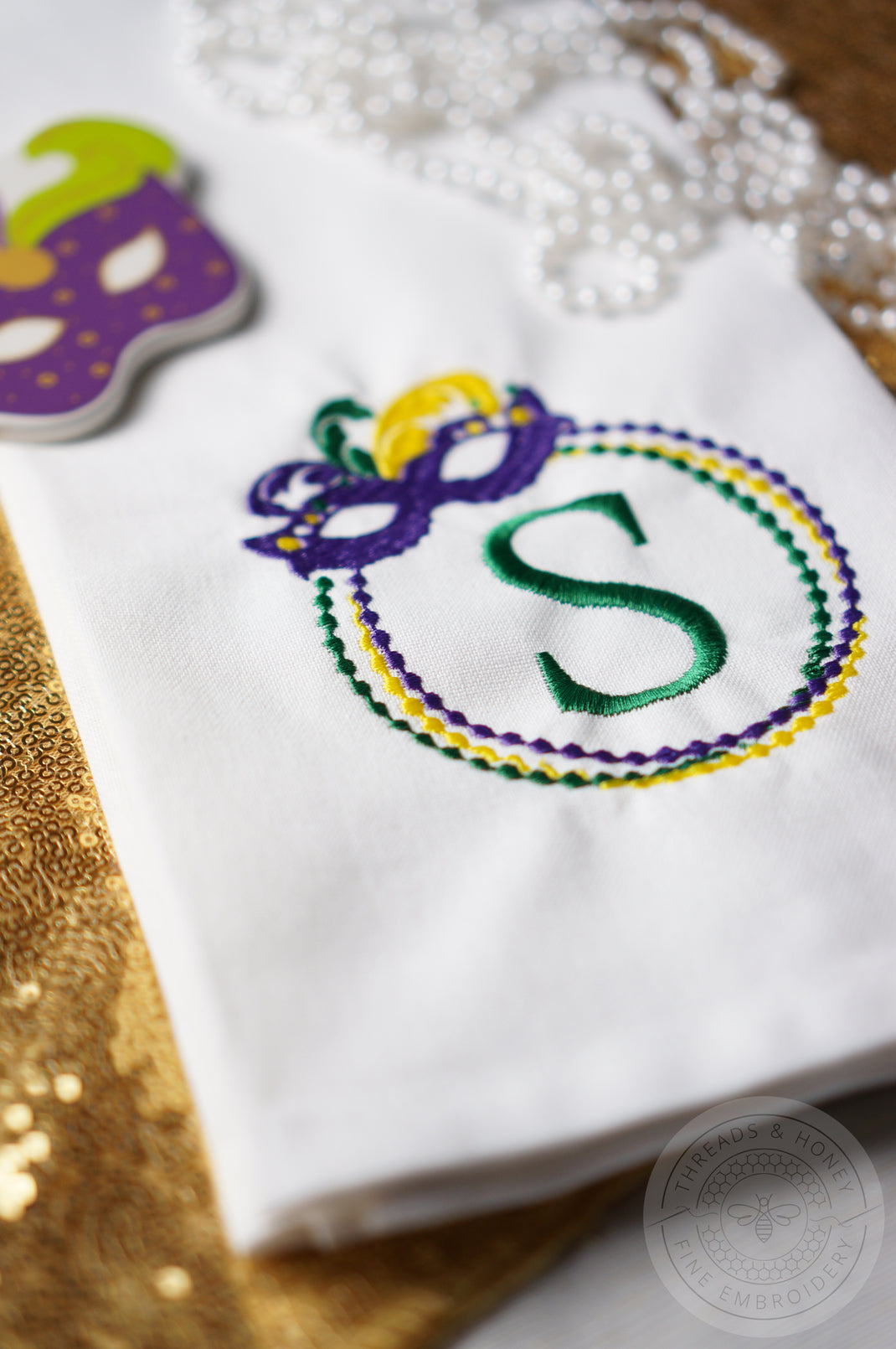 mardi gras fabric napkins