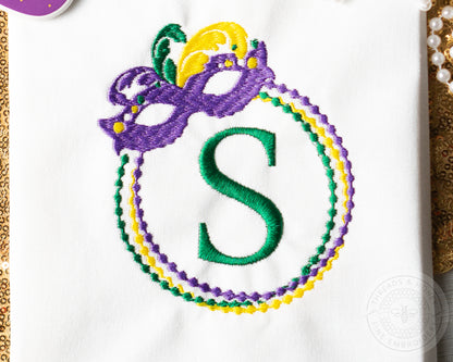 Mardi Gras Embroidered Hand Towel with Custom Monogram