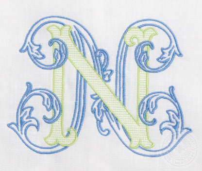 Embroidered Hand Towel Classic Single Letter Monogram – Threads