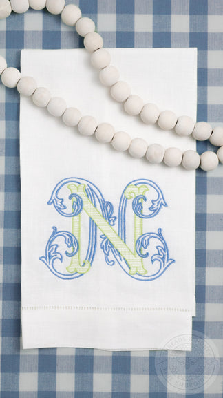 Embroidered Hand Towel Vine Single Letter Monogram – Threads & Honey