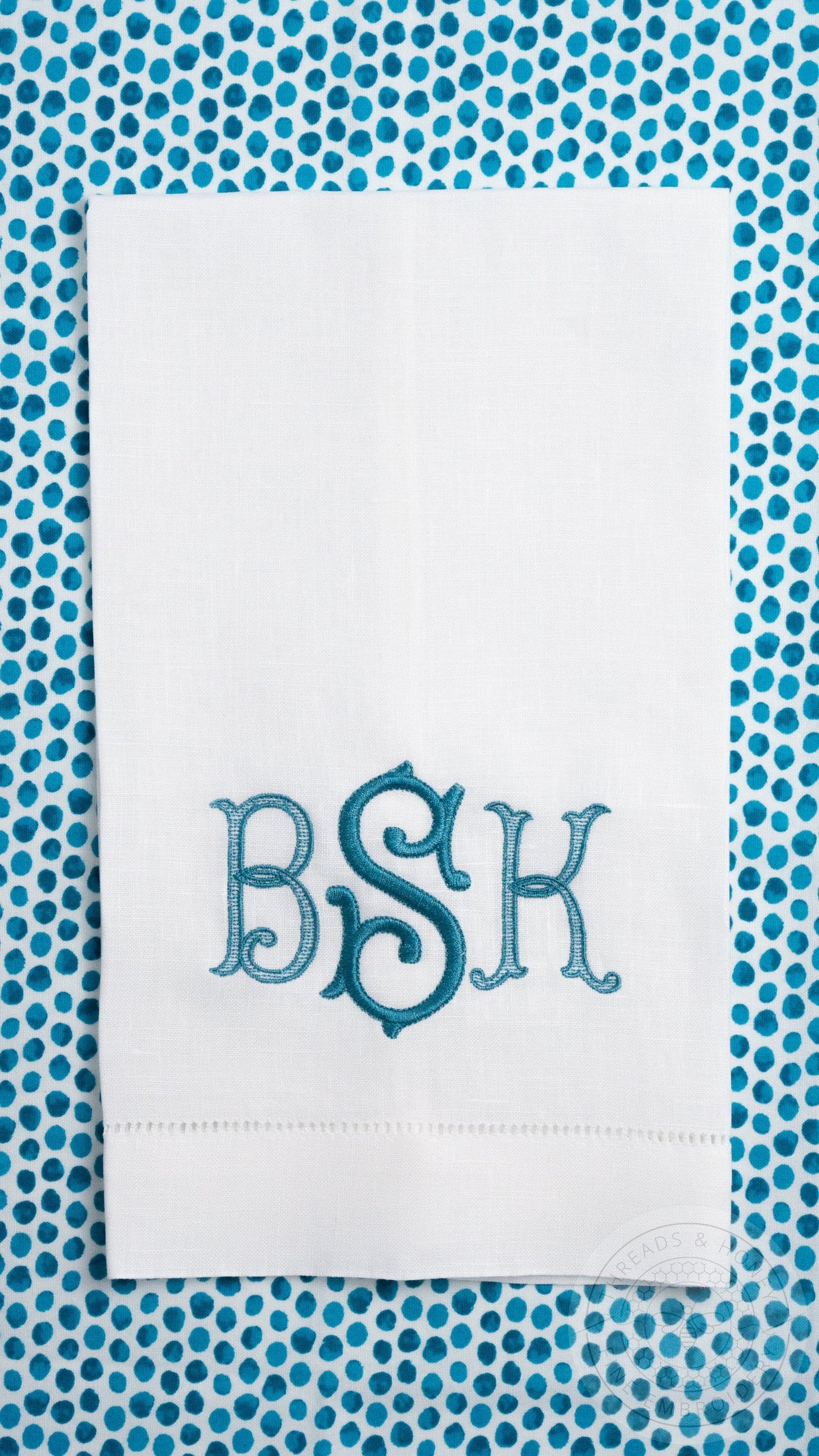 Embroidered Hand Towel Formal Monogram