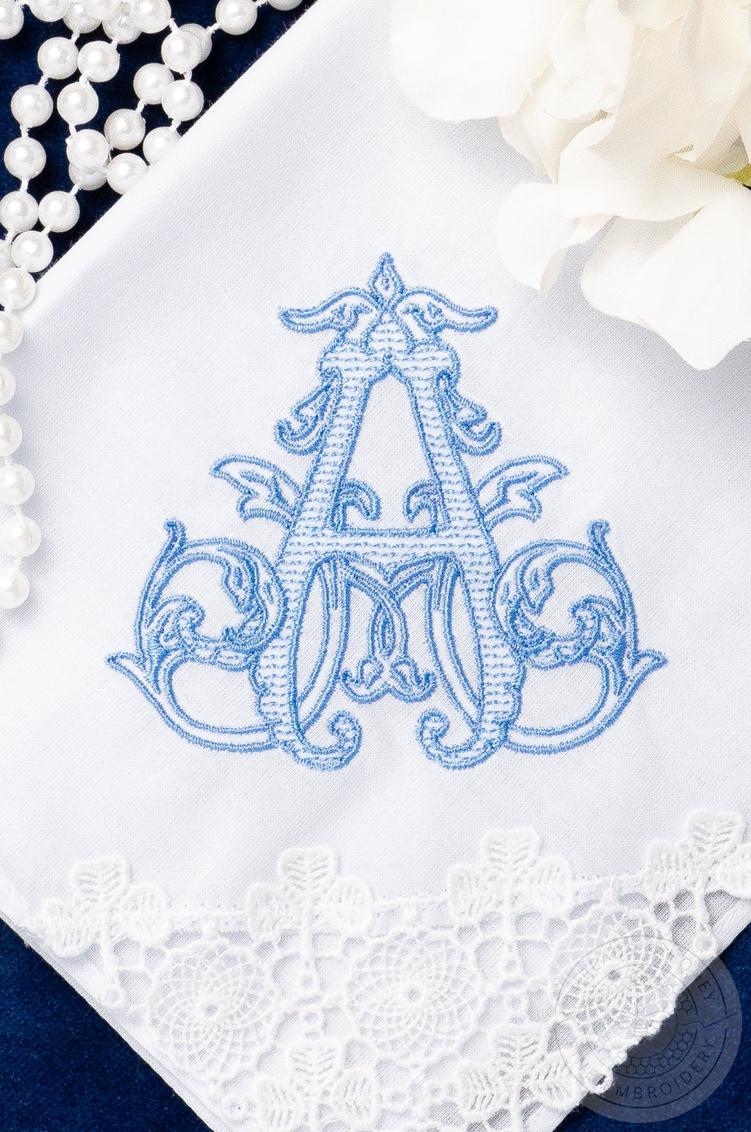 Monogrammed Women's Handkerchief, Embroidered