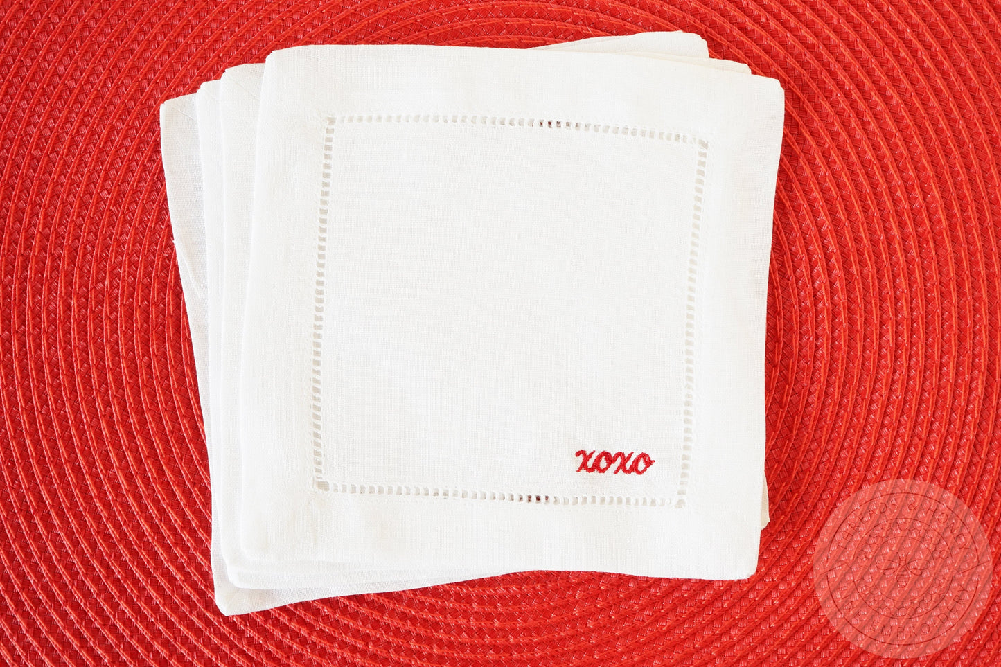 embroidered linen cocktail napkins 