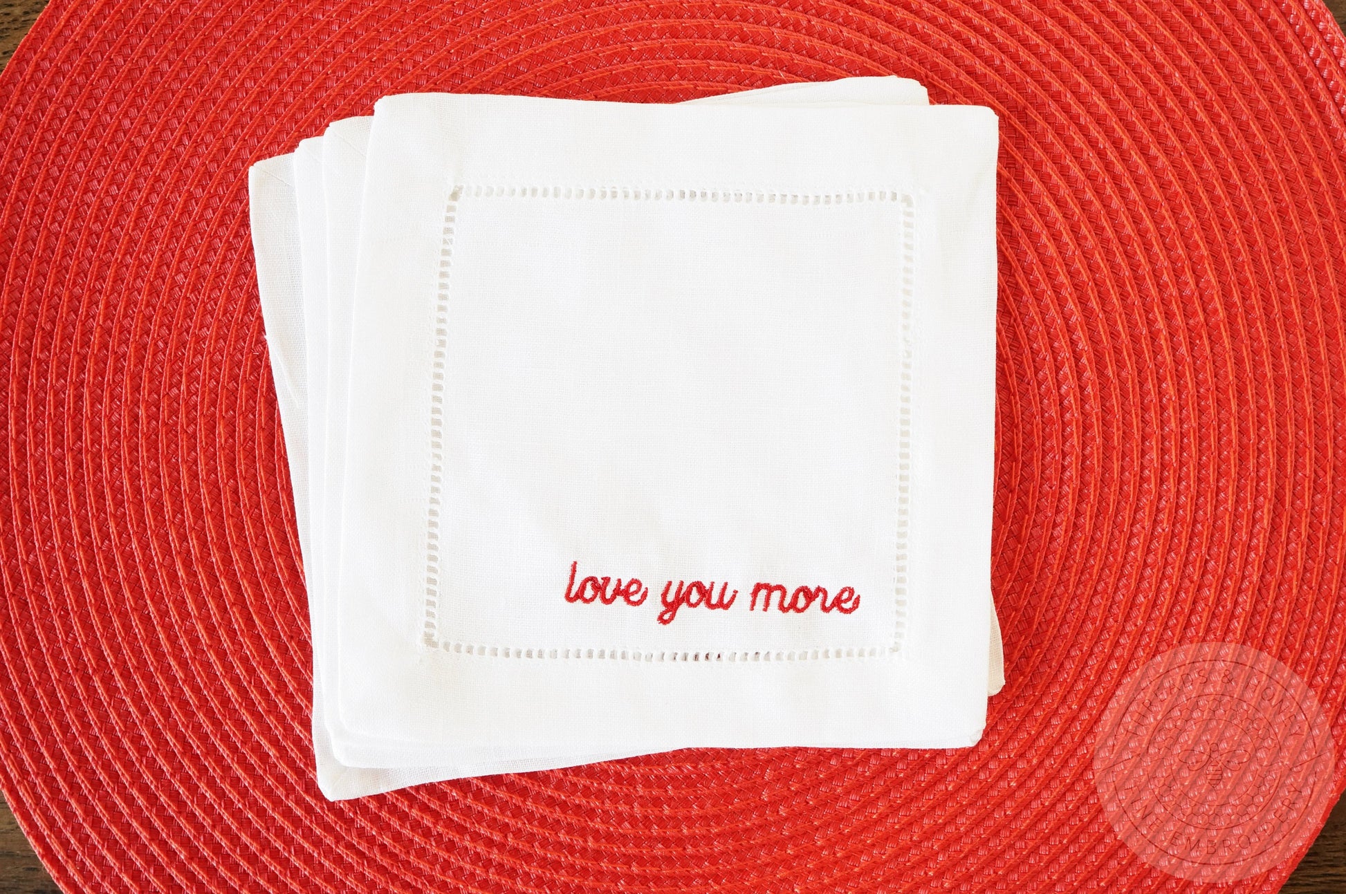 custom embroidered cocktail napkins 