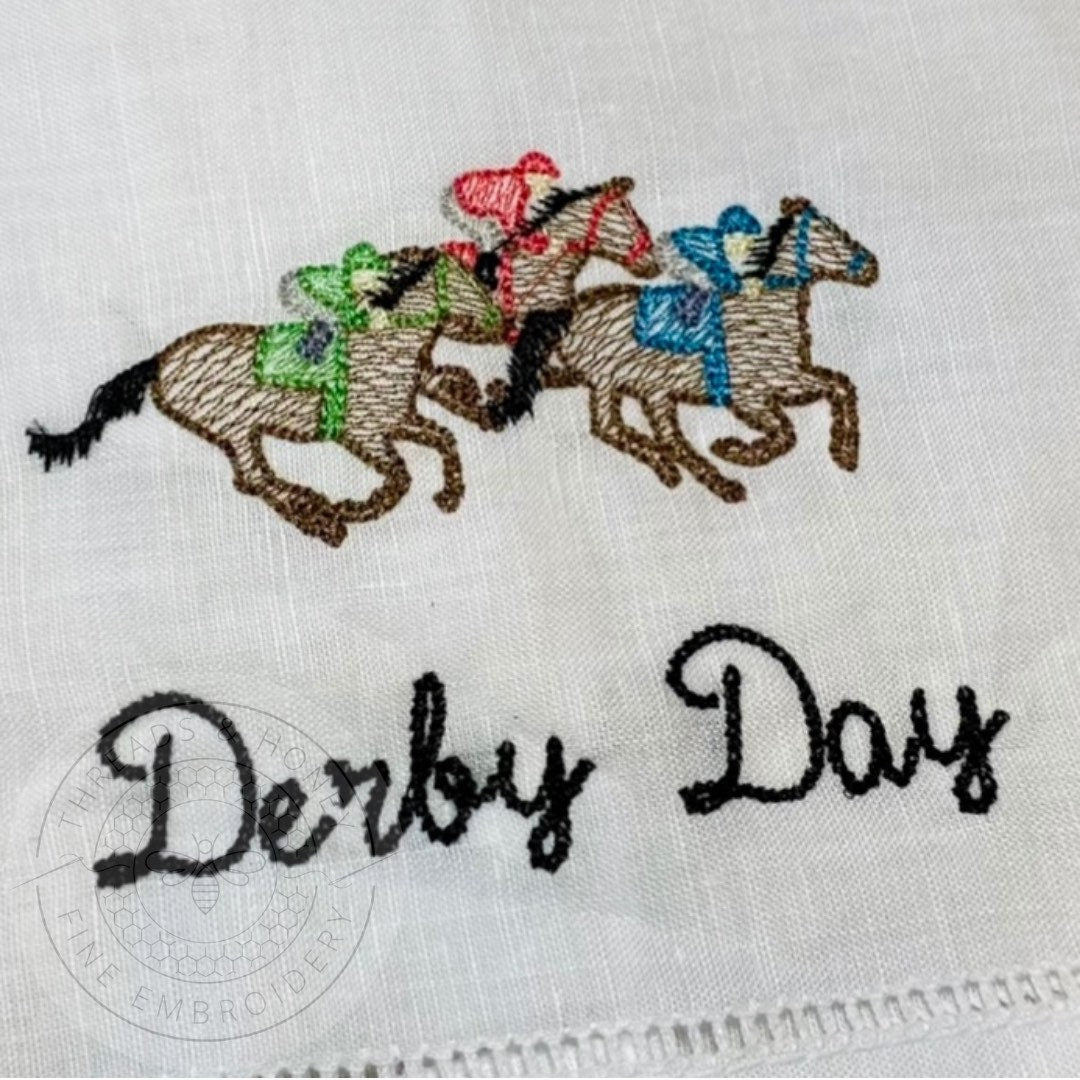 Embroidered Kentucky Derby Hand Towel
