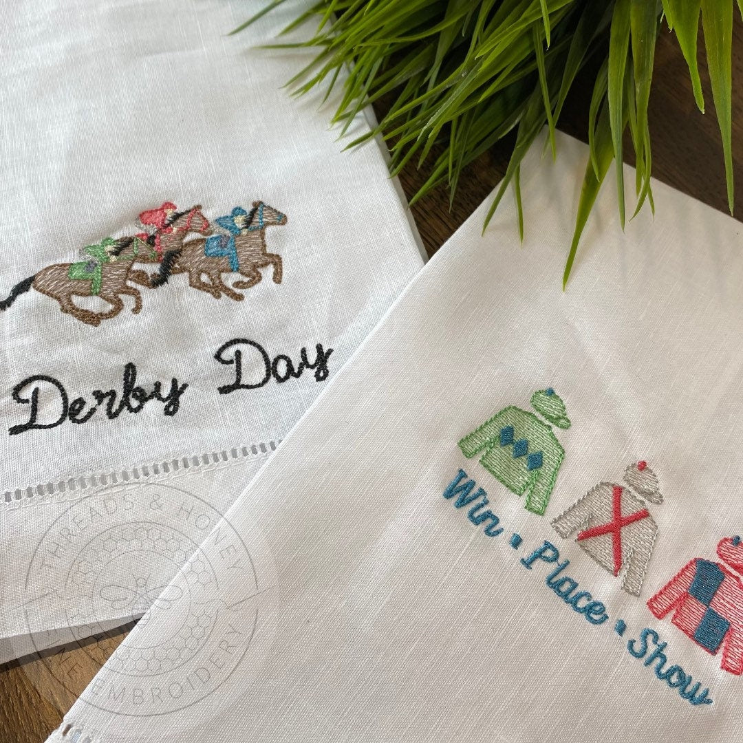 Embroidered Kentucky Derby Hand Towel
