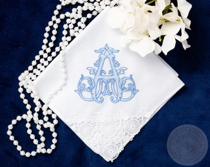 Custom Embroidered Handkerchief with Text, Design or Logo